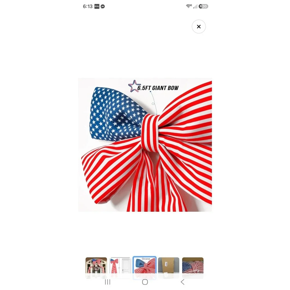 4th of July Decorations Outdoor - 6.5FT Giant Patriotic Bow - Fourth of July ...